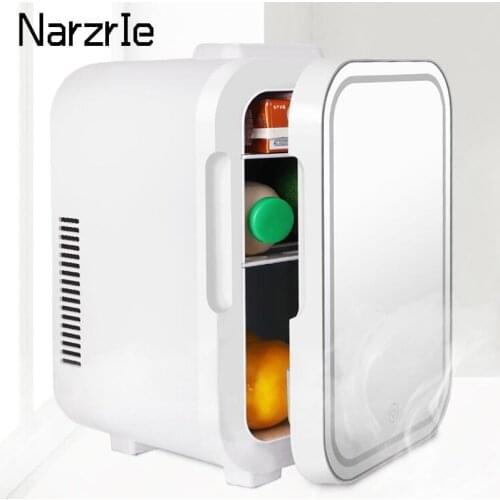 8L Car Refrigerator with Mirror Car Fridge Auto Compressor 12V/220V for Van RV Vehicle Home Use Picnic Camping Portable Cooler