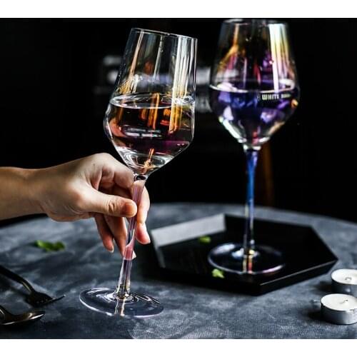 Nordic Rainbow Lead free wine glass cup Home drinking Goblet champagne glasses wedding Bar Hotel party wine cups cristal glass