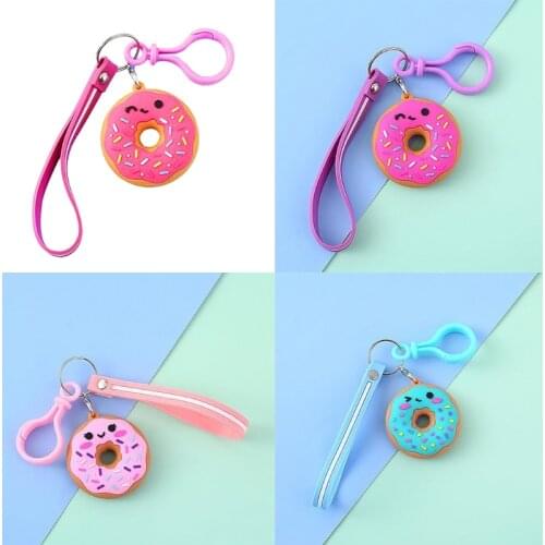 Keychain Charms Mini Kawaii Plastic Food Charms Novelty Donuts Cake Ice Cream Pendant For Key Backpack Decoration Girl