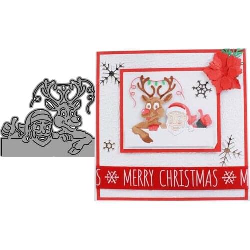 CH Christmas Deer and Santa Claus Metal Cutting Dies and stamps DIY Scrapbooking Card Stencil Paper DIY Cards