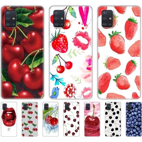 Case For samsung galaxy A31 A41 A51 A71 A01 A81 A91 A11 A30S A20S A21S A50S M11 M21 M31 M30S M40S fruit cherry Strawberry design