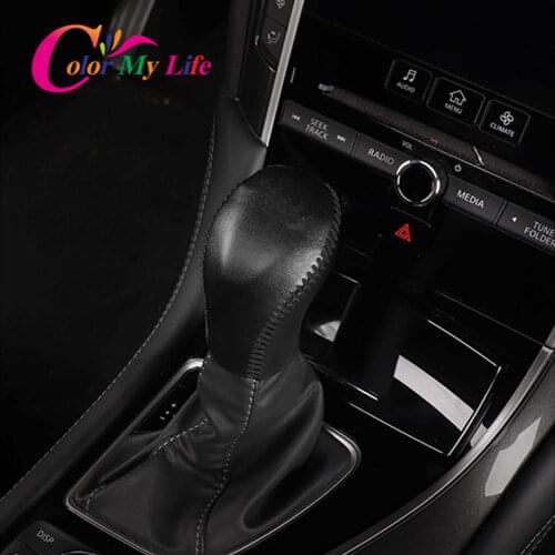 Color My Life Leather Car Gear Shift Collars for Infiniti QX50 QX70 QX80 EX FX35 37 G37 Gear Head Shift Knob Protection Cover