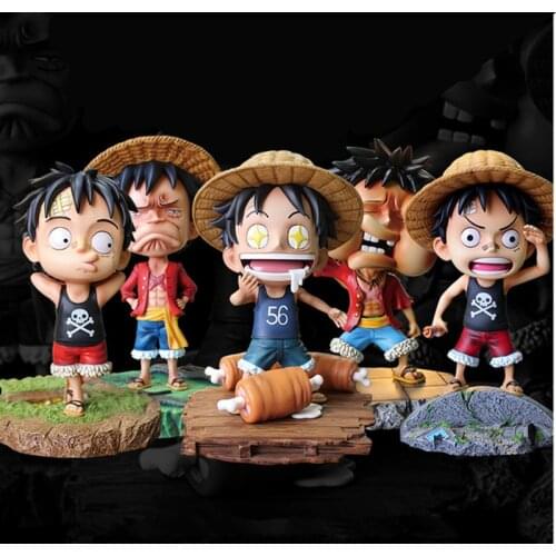 One Piece Childhood Monkey D Luffy Figurine Dolls Toys PVC Action Figure Desk Decoration Collection Model Toy 15cm