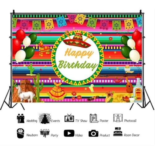 Mardi Gras Hat Balloon Guitar Color Stripe Backdrop Friends Happy Party Venue Decoration Studio Photography Background Cloth