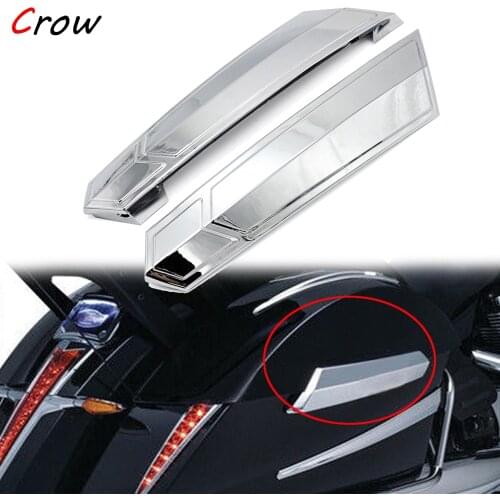 Chrome and Black For Victory Hard-Ball Cross Roads Cross Country Tour Models 2010-2017 11 12 13 14 15 16 Saddlebag Hinge Covers