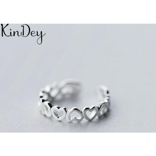 Personality Boho Love Heart Rings For Women Charm Wedding Jewelry Adjustable Antique Finger Ring Anillos