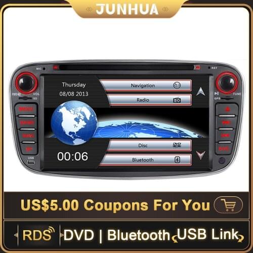 JUNHUA 2 Din Car Multimeida Radio DVD 16GB SD Map SWC BT RDS DAB+ Navigation For Ford Mondeo Focus MK2 Galaxy S-Max C-Max Kuga