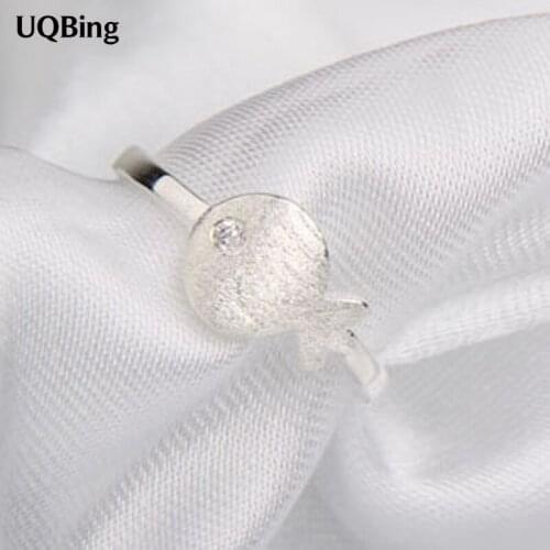New Arrivals 925 Sterling Silver Matte Brushed Fish Ring For Girl Women Gift Jewelry Drop Shipping