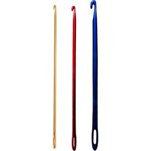 Aluminium Oxide Crochet Hooks Knitting Sewing Needle with Hole Eye Metal Handle Crochet Hook Hand Knit Tool Sewing Accessories