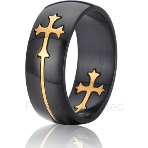 Best China jewelry factory endless love 8mm titanium fashion ring cross wedding band