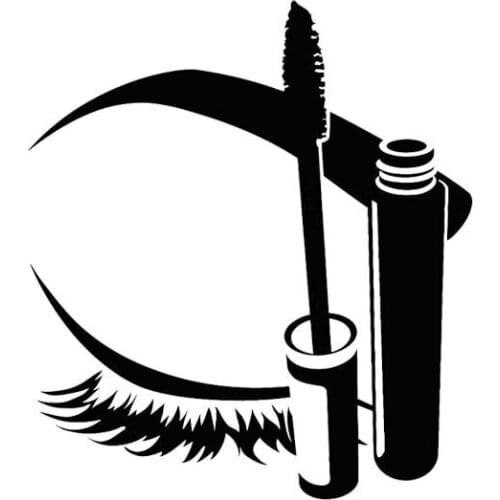 Makeup Eyelashes Cute Smart Girl Fantasy Popular Stickers Pvc Decals Suitable for All Kinds of Cars Black/white, 14cm*12cm