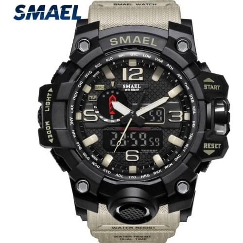 Men Watch 50m Waterproof Wristwatch LED Quartz Clock Sport Watch Male relogios masculino 1545 Sport Military Watch Men S Shock
