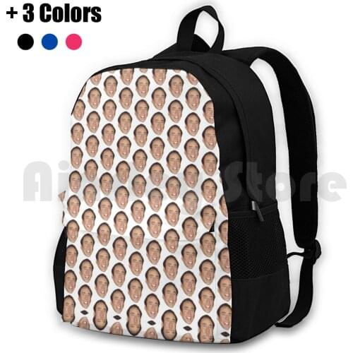 Nicolas Cage Face Pattern Design Outdoor Hiking Backpack Waterproof Camping Travel Nicolas Cage Nic Cage Nick Cage Nickolas