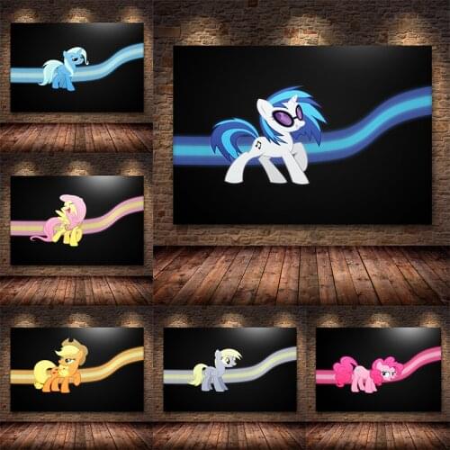 My Little Pony Poster Anime Cartoon Wall Art Canvas Painting and Printmaking Nordic Modern Home Living Room Bedroom Decoration