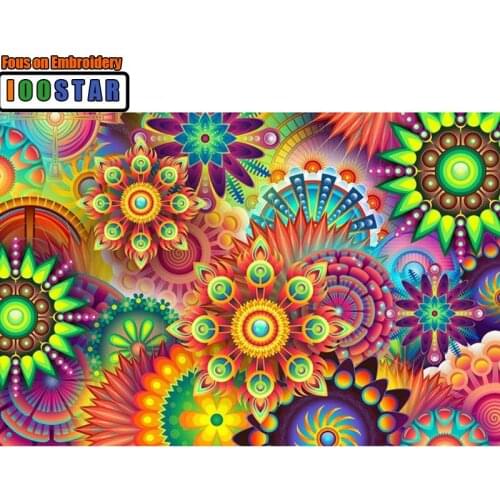 Full Square 5D Diy Diamond Painting Cross Stitch "Colorful Flower" 3D Diamond Embroidery Rhinestone Mosaic Decor Paintings Gift