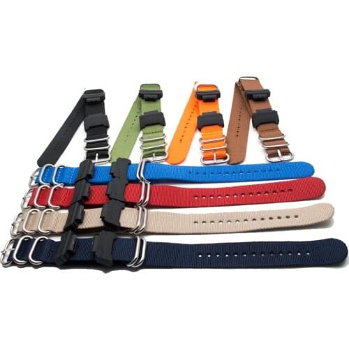 Nylon Watchband Replacement Watch Strap Band 22MM Men Striped Bracelet Accessories With Adapters for Casio G-shock