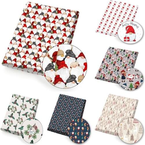 Polyester Cotton Fabric Sheet Christmas Cartoon Printed Cloth Fabrics For DIY Craft Dress Doll Sewing Accessories 45*145cm/pc
