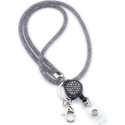 Mobile Phone Lanyard Crystal Hanging Rope Badges Keychain Lightweight Necklace Strap For Cellphones Mesh Holder Office Universal