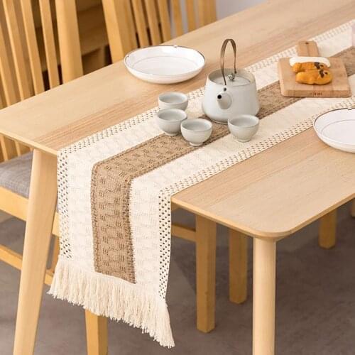 30X180cm Vintage Jute Table Runner Burlap Rustic Shabby Hessian for Wedding Festival Party Event Decorations Dining Table Runner
