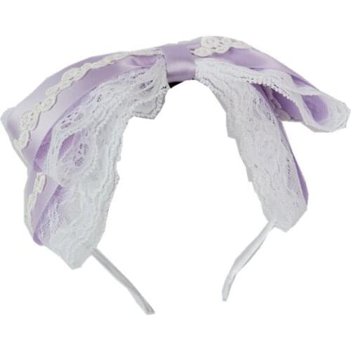 Free shipping sweet lolita lace big bow women hairbands girls headbands ladys headwear hair accessories headwrap