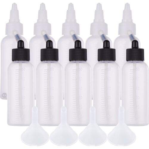 10pcs Airbrush Paint Bottle Storage Bottle with Funnel Scale Line For Iwata Badger Paasche Dual Action Siphon Feed Airbrushes