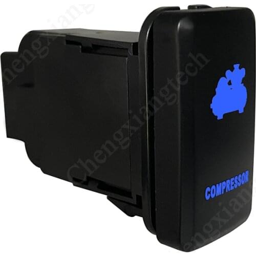 Blue LED Car Push Button Switch Compressor For Toyota Prado Landcruiser Hilux FJ Cruiser ON OFF Switch With Wire 12 Volt 3Amp