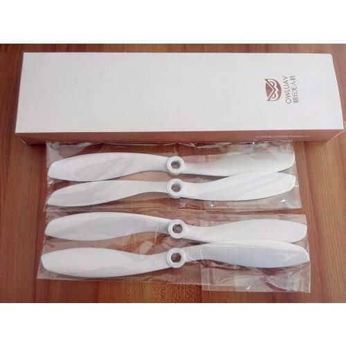 4Pairs OWLUAV 8045 8 x 4.5 Inch Props 8" CW CCW Propeller 8 Inch White Propellers Without Bullet for FPV Multicopter Quad Drone