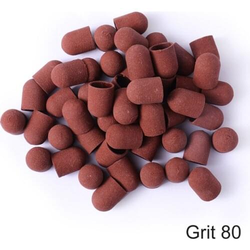 5pcs 16*25mm #80/120/180/240 Nail Sanding Caps Bands Nail Drill bit Grip Machine Manicure Pedicure Nail Art Accessories