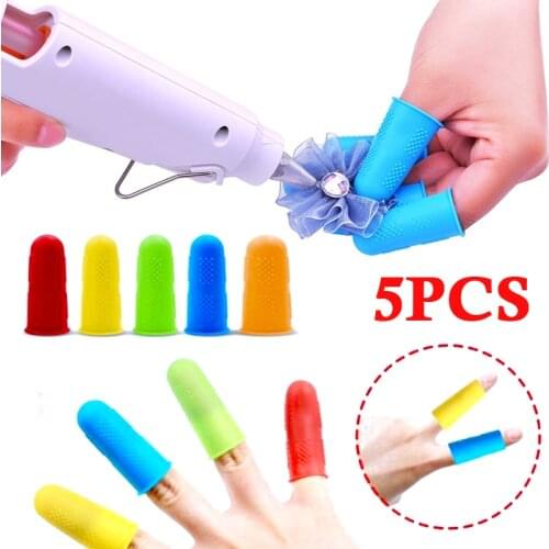5 Pcs Silicone Finger Protector Sleeve Cover Anti-cut Heat Resistant Anti-slip Fingers Cover Cap SkinFor Cooking Kitchen Tools