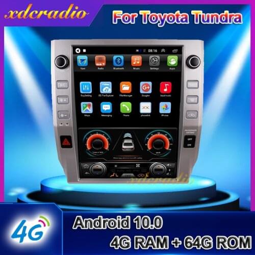 KiriNavi Telsa Style Vertical Screen 10.4" Android 10.0 Car Radio For Toyota Tundra Car Multimedia Player Auto Gps Navigation 4G