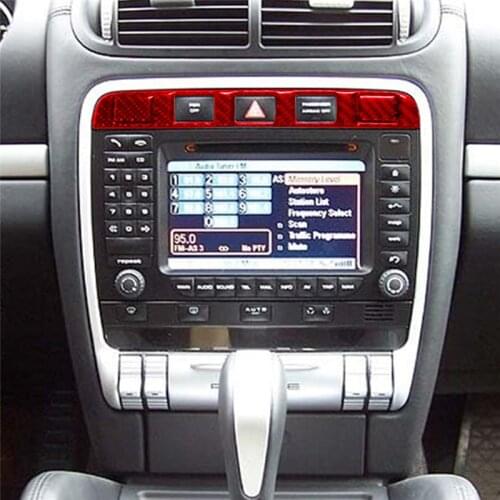 Carbon Fiber Car Double Flash Button Panel Trim Cover Decal Sticker For Porsche Cayenne Sport SUV 2003-2010 Styling Accessories