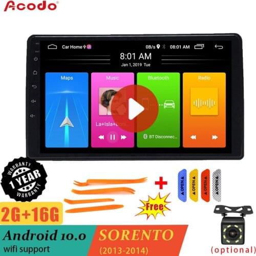 ACODO 2G RAM+16G ROM Android 10.0 Car Radio Multimedia Player For KIA SORENTO 2013-2014 Navigation GPS 2 din