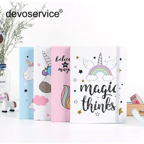 New A7 10.5x7.5cm Notebook Paper 96 sheets Unicorn Pattern Lined Memo Pad Notebook Weekly PlaSketch Book Office School Supplies