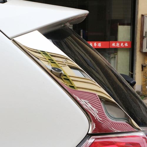 Carmilla 2Pcs/Set Car Rear Window Side Wing Cover Trim Sticker for Nissan X-Trail Xtrail T32 2013 - 2016 Exterior Accessories