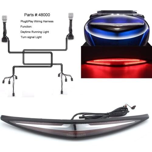 Black Motorcycle Trunk Spoiler LED Tail Light For Honda Goldwing GL1800 2018-Up Flowing Water Turn Signals Brake Running Lamp