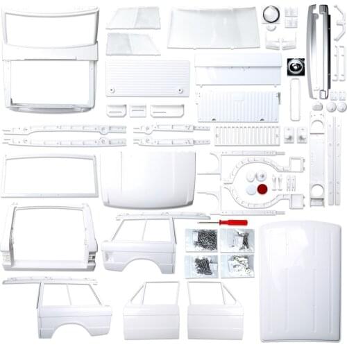 For Range Rover Classic 1/10 Body Shell Kits of Windows, Electroplate Bumper/Lamp Cup ,Door Handle, Rearview Mirror Full Set