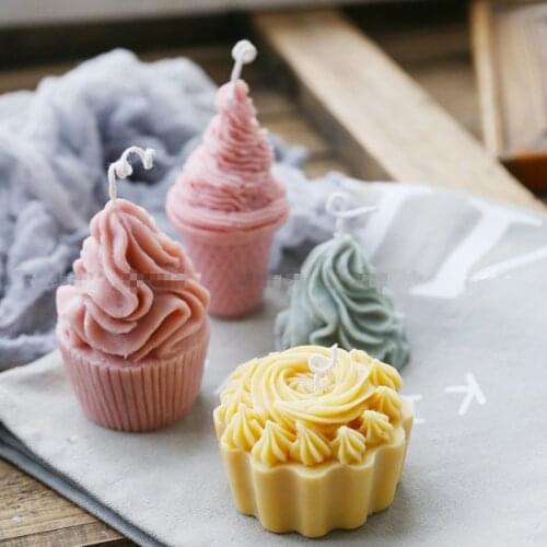 Ice cream cone Shape Simulation Food Candle Mold Silicone Mold for Candle Making DIY Scented candle Mold Home Decor