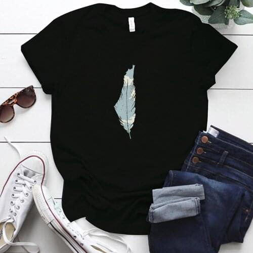 Sky In The Feathers Graphic T Shirts Short Sleeve S-5XL Oversized T Shirt Women Plus Size Aesthetic Woman Tshirts Ropa De Mujer