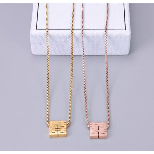 Chinese Style classical Xi Necklace for Women Girls Gold Color Stainless Steel Auspicious Pendant Necklace for Charm Jewelry