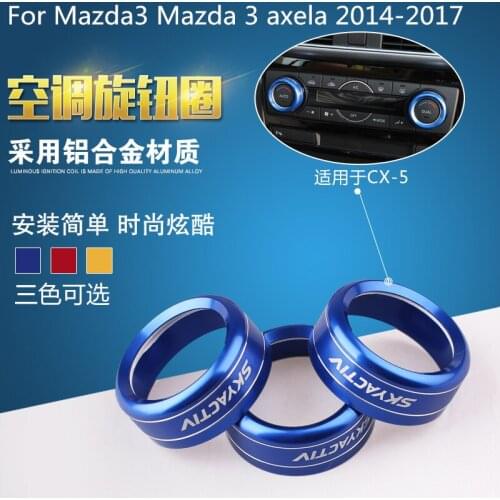 For Mazda3 Mazda 3 axela 2014-2017 Air Conditioning Button Knob Ring Cover Central control knob decoration car styling
