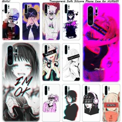 LEWD Sad Anime Soft Silicone Phone Case for Huawei P30 P20 Pro P10 P9 P8 Lite 2017 P Smart Z Plus 2019 NOVA 3 3i Fashion Cover