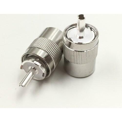 Hot Factory Direct Wholesale 10pcs Connector UHF male PL259 plug solder RG8 RG213 LMR400 7D-FB cable silver