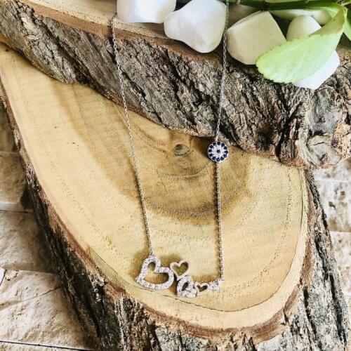 Love 925 Sterling Silver Necklace Women Girls Gift Jewelry Accessories Fashion Handmade Elegant Chain