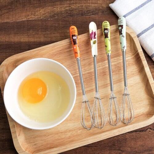 Stainless Steel Egg Whisk Mixer Cartoon Handle Eggs Beater Kitchen Baking Whipping Tools EL