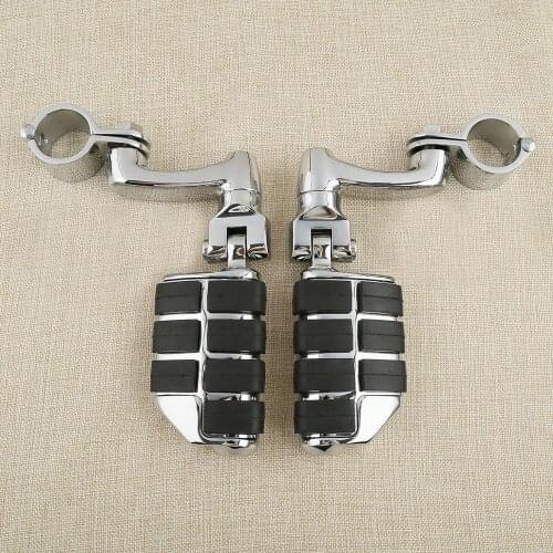 Motorcycle Universal 1 1/4" 32MM Chrome Highway Long Footpeg Footrest Mount For Harley Honda