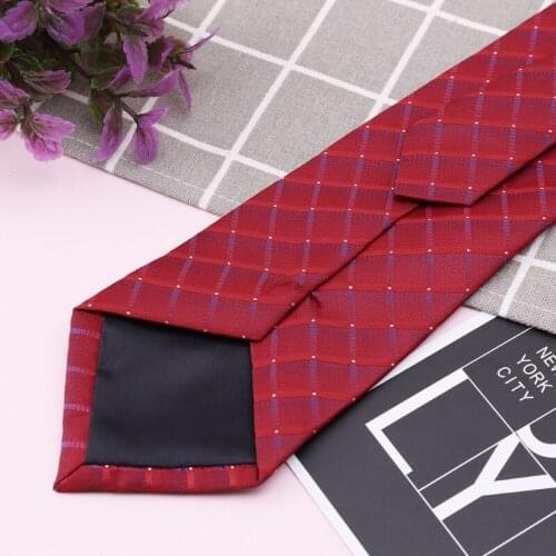 Mens Pre-tied Adjustable Zipper Tie Necktie Plaid Dot Business Formal Wedding 2XPC