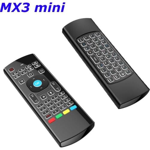 MX3 Mini Backlit Air Mouse IR Learning 2.4G RF Wireless mini Keyboard Smart Voice Remote Control For Smart Android TV Box Laptop