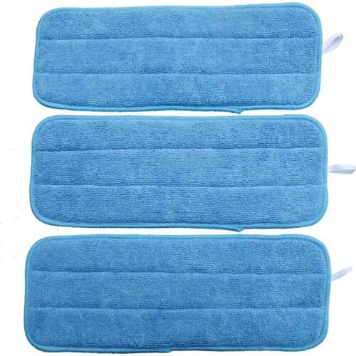 Sinland Microfiber Mop Pads Refill Replacement Reveal Mop Heads Household Cleaning fit Flat Wet/Dry 5.1 Inx16.5In Blue 3 Pieces