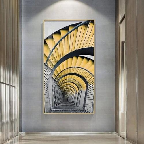 Building Wall Art Poster Bright Color Canvas Painting Nodic Home Decoration Wall Pictures for Living Room Bed Room and Aisle HD