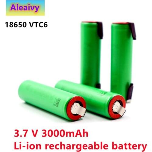 2021 New original VTC6 3.7V 3000mAh 18650 Li-ion Battery 30A Discharge for US18650VTC6 Tools batteries + DIY Nickel Sheet 2021